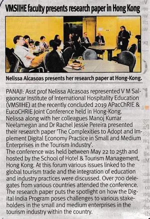 VMSIIHE -Hospitality Institute in India-News