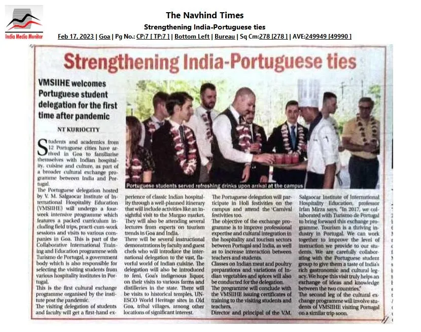 VMSIIHE -Hospitality Institute in India-News