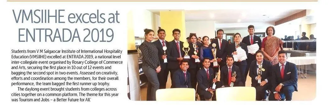 VMSIIHE -Hospitality College in Goa, India-News