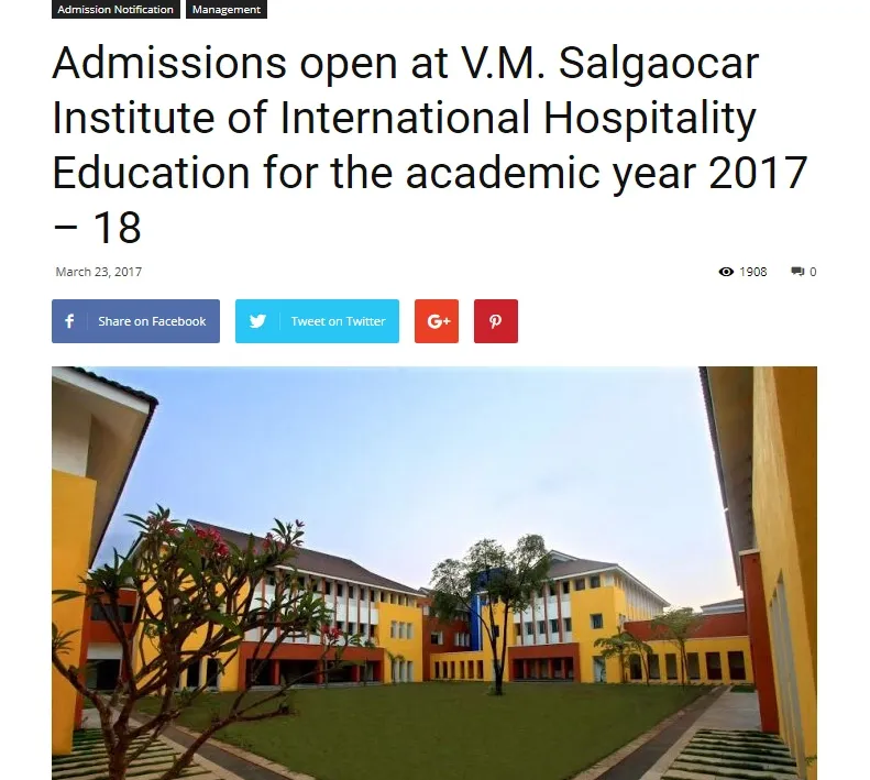 VMS- Hospitality Institute in india
