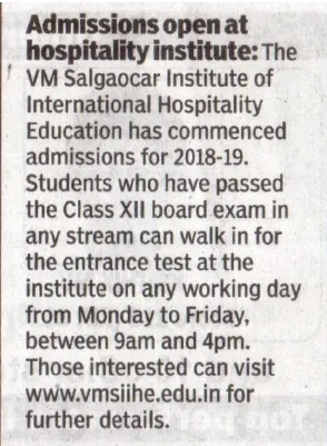 VMS- Hospitality Institute in india