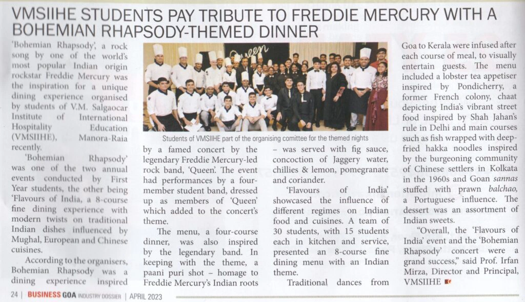 VMSIIHE -Hospitality Institute in India-News