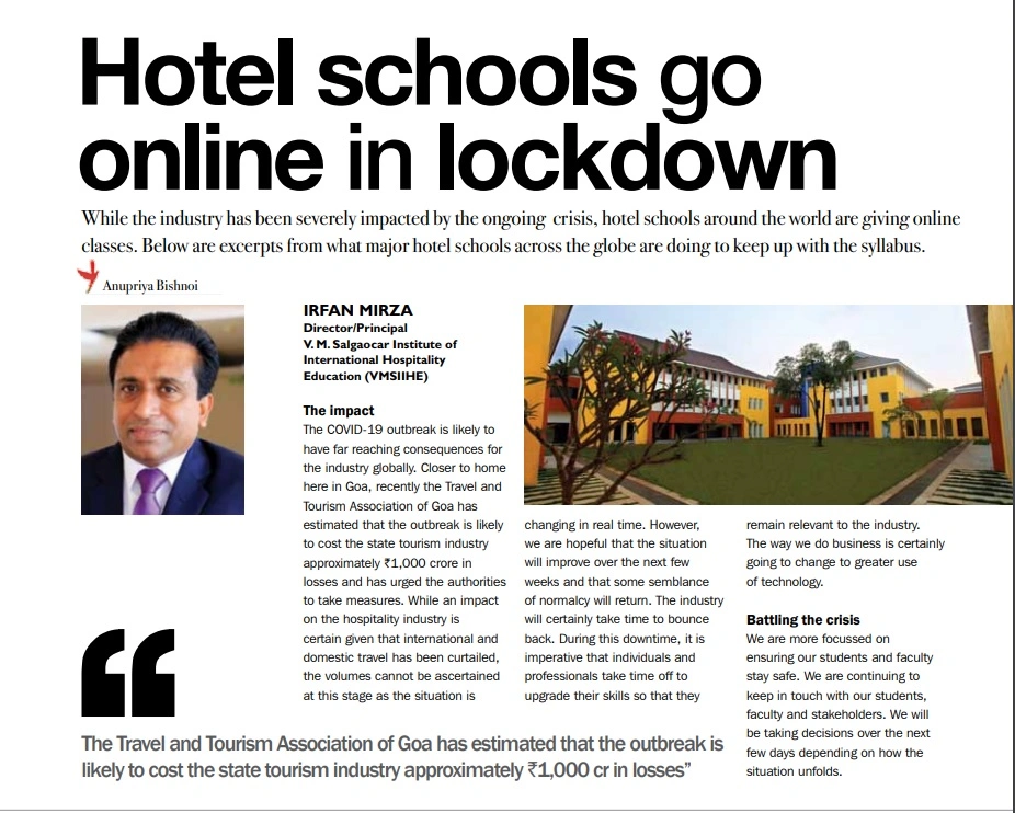 VMSIIHE -Top Hospitality Institute in Goa, India-News